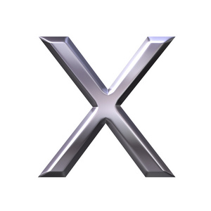3D银色字母X