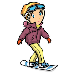 年轻女子单板滑雪