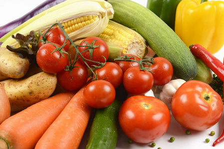 不同新鲜有机蔬菜健康白背