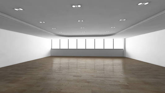 现代的空房间，3d 渲染室内设计，模拟出 illustrati