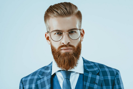 时尚的发型眼镜的男人图片
