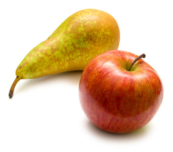 绿梨和红苹果