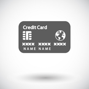 信用卡单个平面图标
