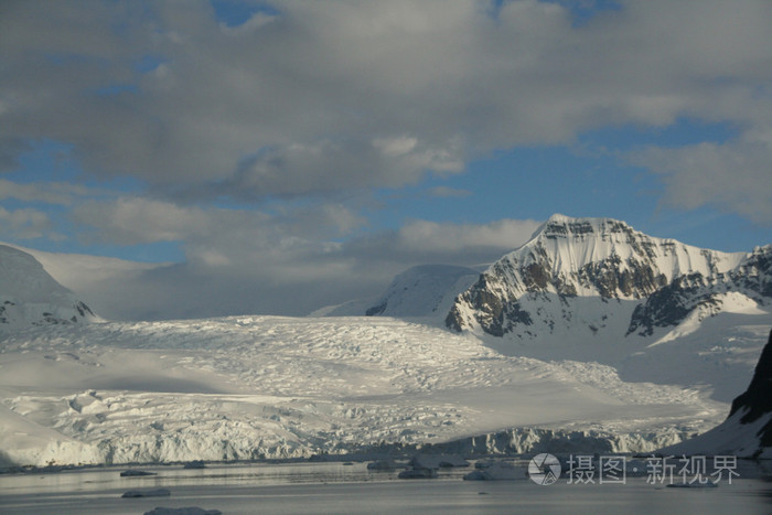 polar twilight: glaciated mountains