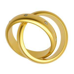3d 黄金结婚戒指