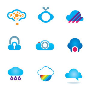 未来云计算软件技术应用手机标志图标