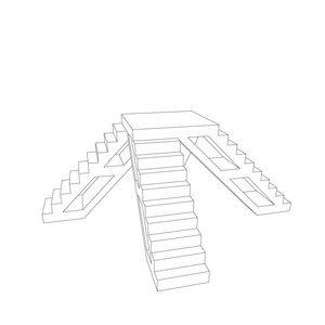 基座与步骤。白色背景上的孤立。向量分析