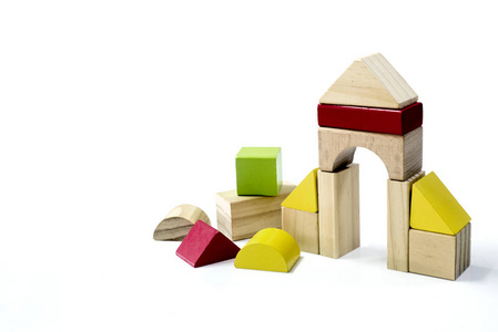 对 w 建筑木砖儿童玩具木制的多维数据集隔离
