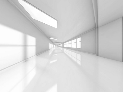 抽象的现代建筑背景，空白色开放空间