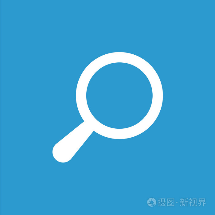 搜索图标,在蓝色背景上的白色