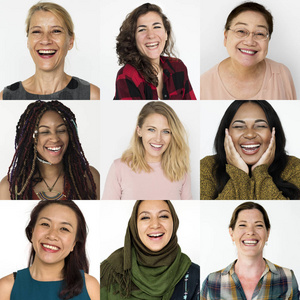 多样性妇女组成的拼贴画