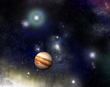 宇宙木星和星场