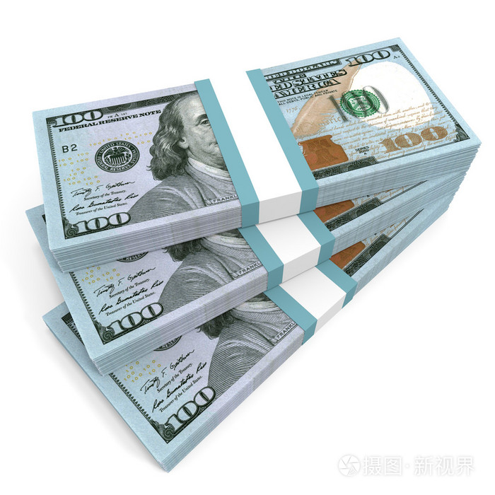 成堆的钱.新一百美元