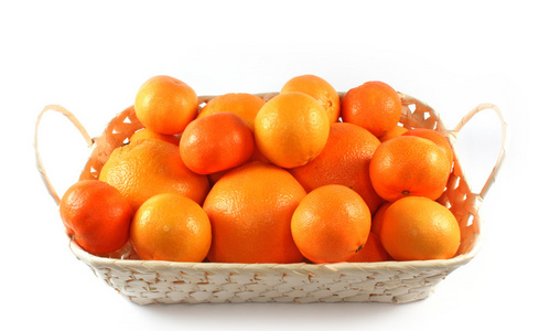新鲜的孤立橘子和橘子