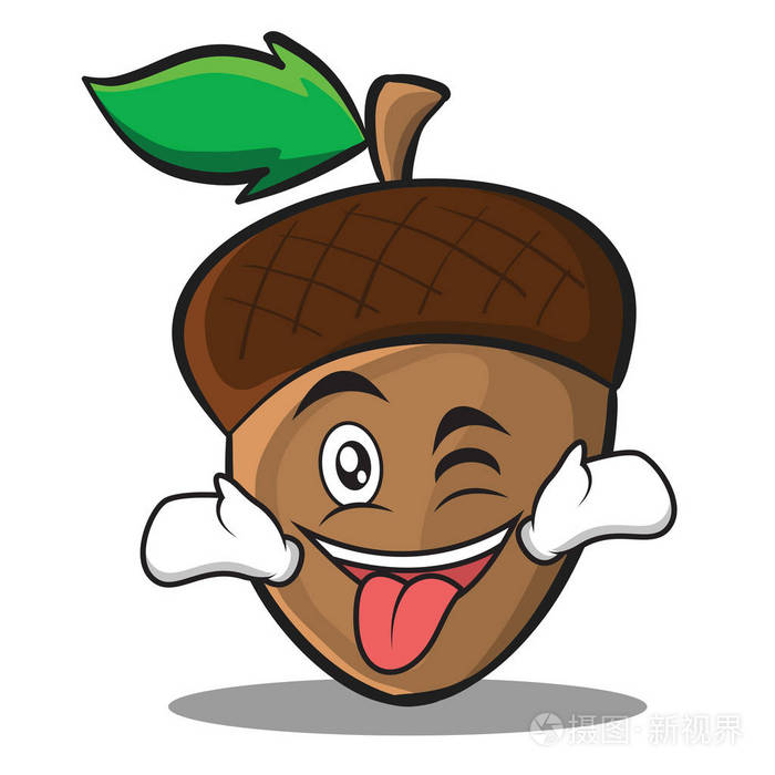 吐舌笑脸眨眼橡子卡通字符样式