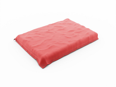 红色的床布上白色孤立