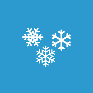 雪花图标，在蓝色背景上的白色