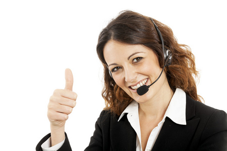 女工客户服务呼叫中心微笑运算符