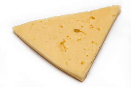 片孤立的白色背景上的奶酪