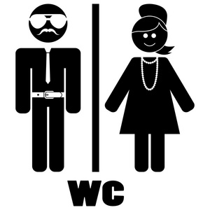 男人和女人的 wc 标志