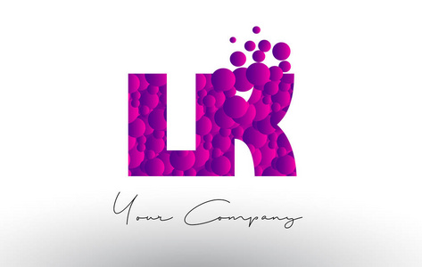 紫色泡沫质地 Lk L K 点字母徽标
