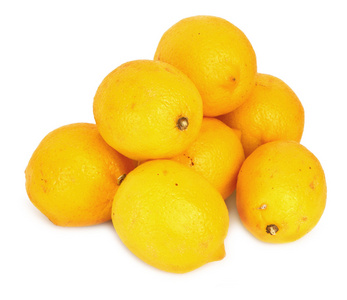 一堆美味的成熟柠檬