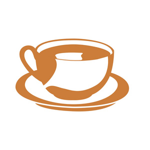 孤立的抽象咖啡杯子徽标