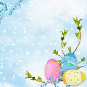 带鸡蛋的节日复活节卡片