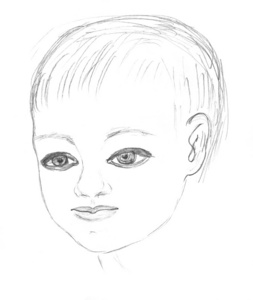 儿童肖像素描照片