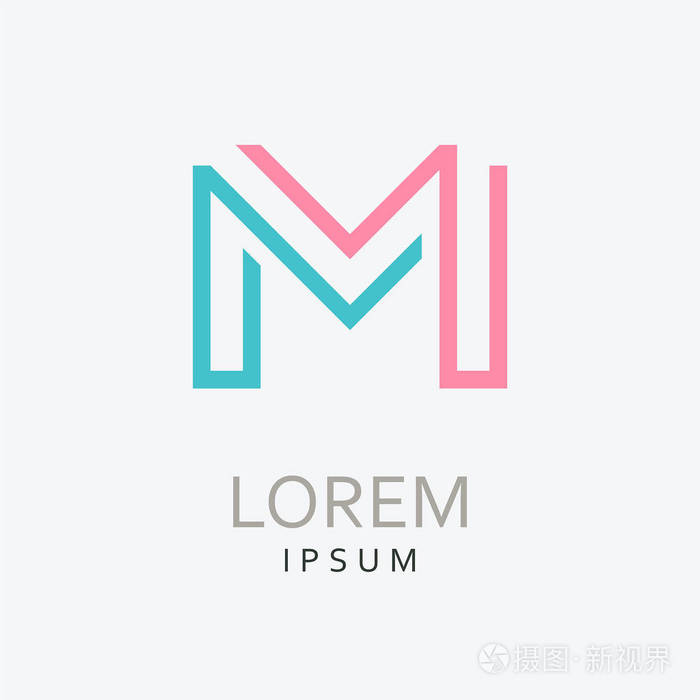 m 字母徽标.矢量图标