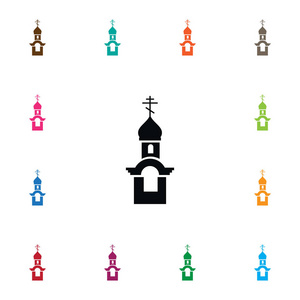 孤立的尖顶图标。教会向量元素可以用于尖顶 基督徒 教堂设计概念