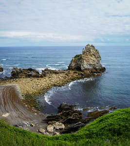 在 Buelna 海滩风景如画的看法