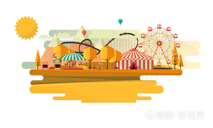在秋天游乐园