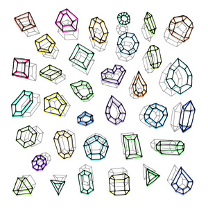 手绘宝石抽象矢量图
