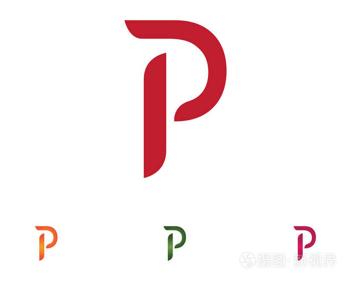 商业企业字母p标志设计矢量