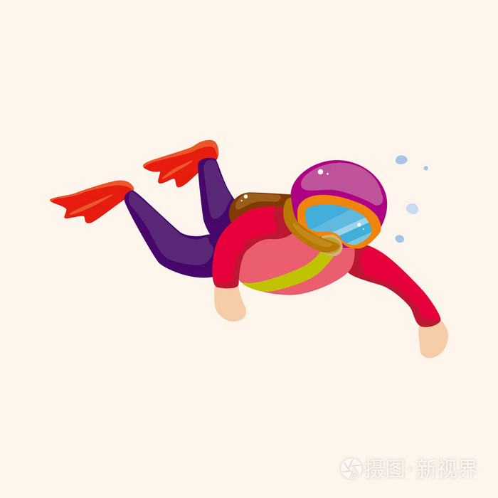 潜水员主题元素