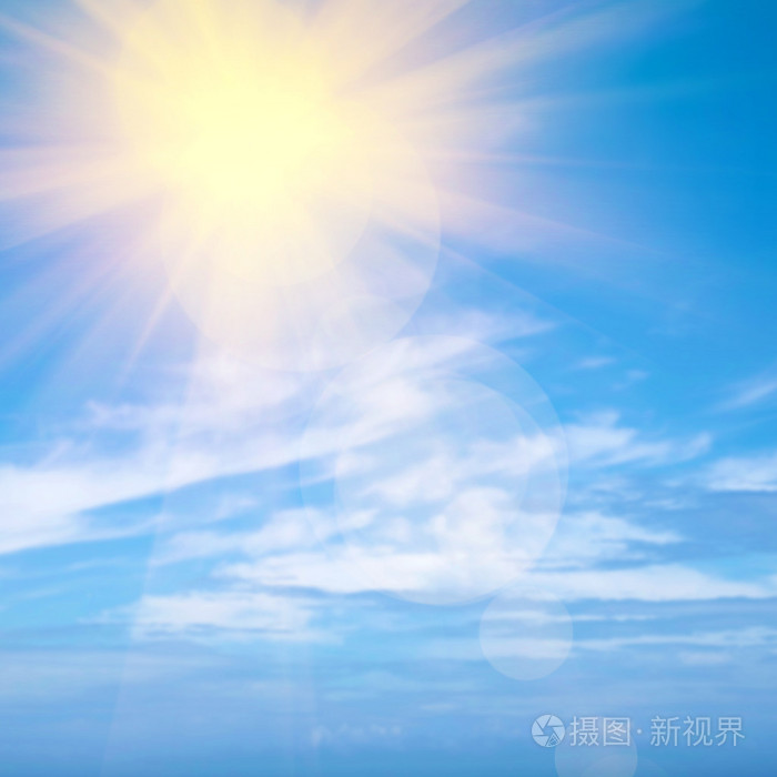 蓝色的天空阳光灿烂