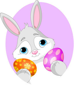 带复活节彩蛋的兔子