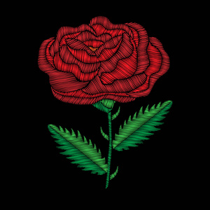 刺绣针仿红玫瑰