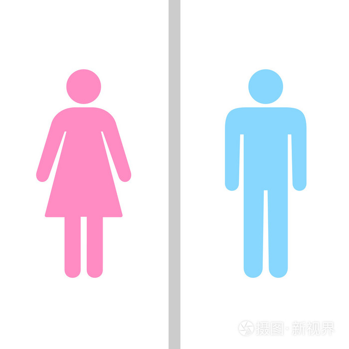 男人和女人的卫生间标识,厕所符号
