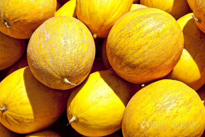 Yellow honeydew melons