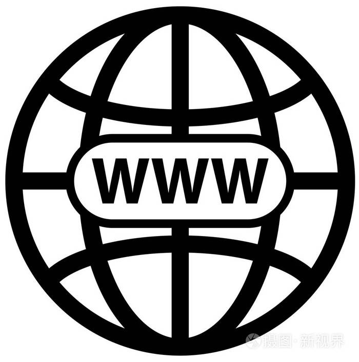 互联网的黑色符号矢量图标