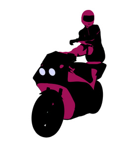 女性运动骑师插图剪影