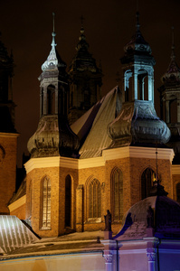 Cathedral Church in Pozna at night