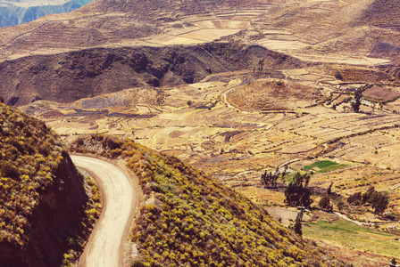 峡谷在秘鲁的科尔卡大
