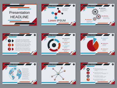 专业的商务演示文稿矢量模板