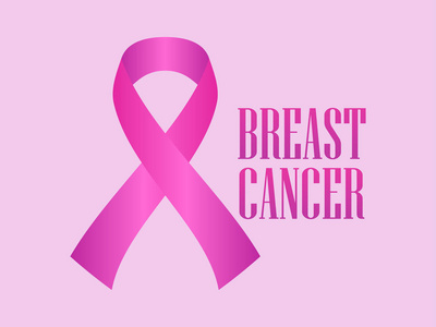 乳房癌认识粉红丝带。矢量图