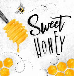 海报甜甜的蜂蜜