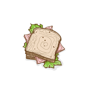 食物三明治手绘图形对象