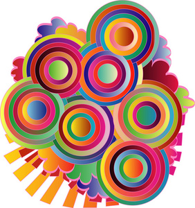彩色线条的抽象圆圈